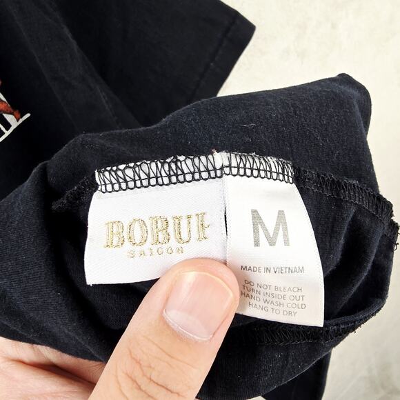 Bobui Saigon Shirt Mens Medium Black Cherob Angel Streetwear - Picture 5 of 8